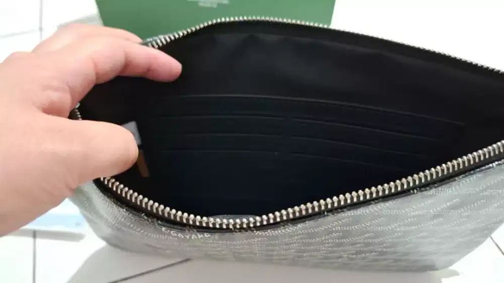 Clutch goyard tas tangan pria fullset box invoice