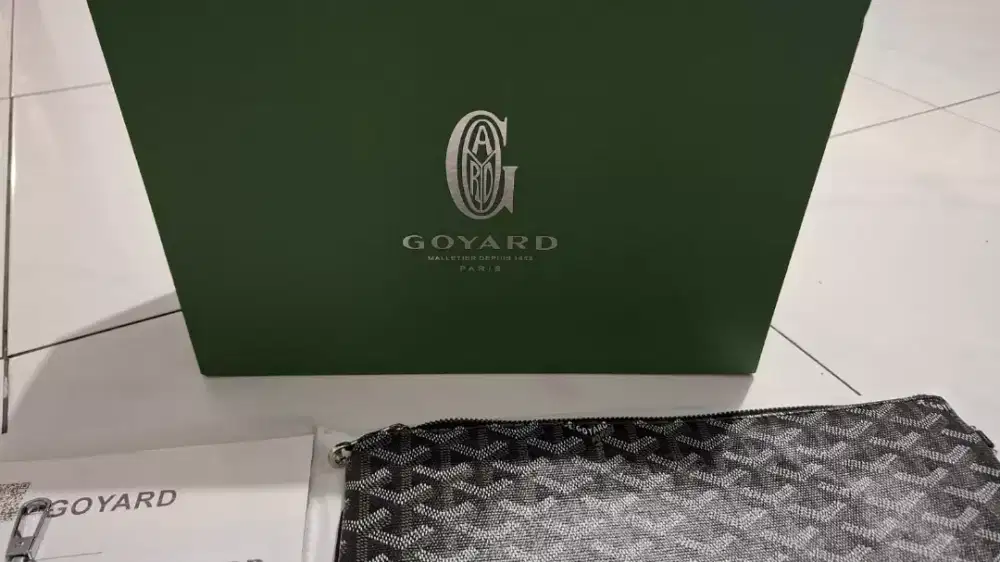 Clutch goyard tas tangan pria fullset box invoice