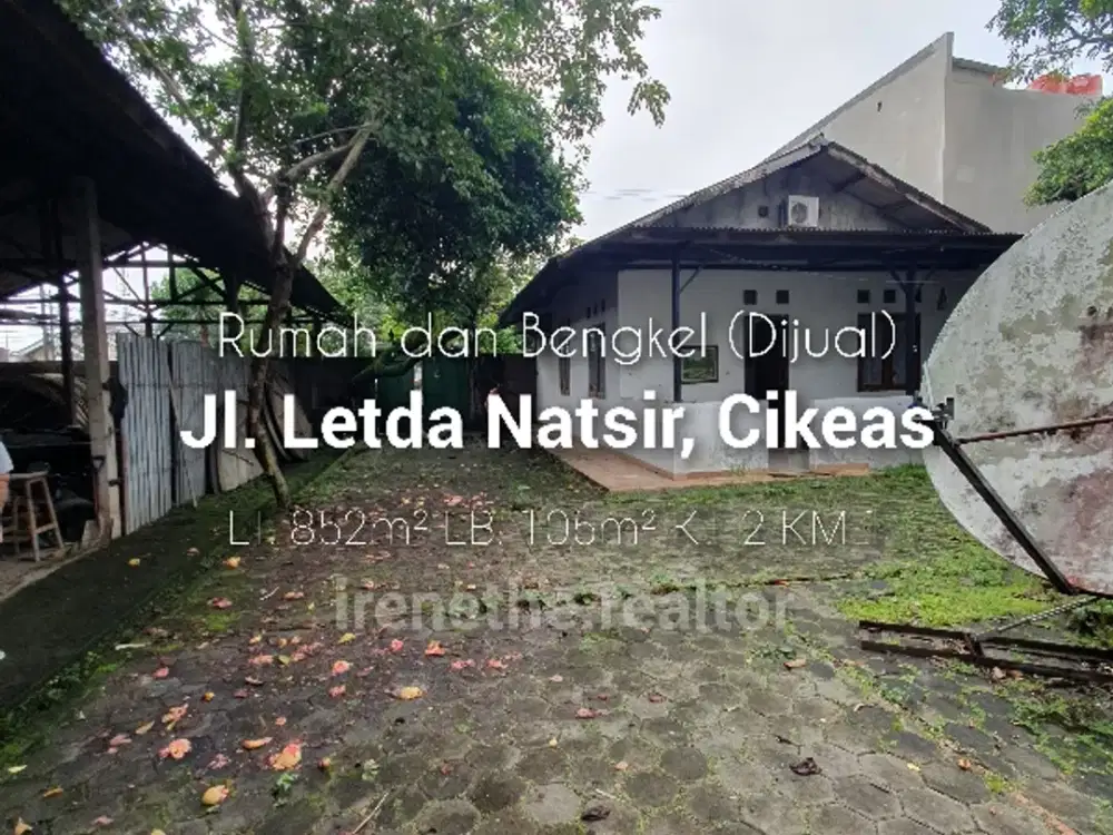 Dijual Rumah dan Bengkel di Cikeas Udik