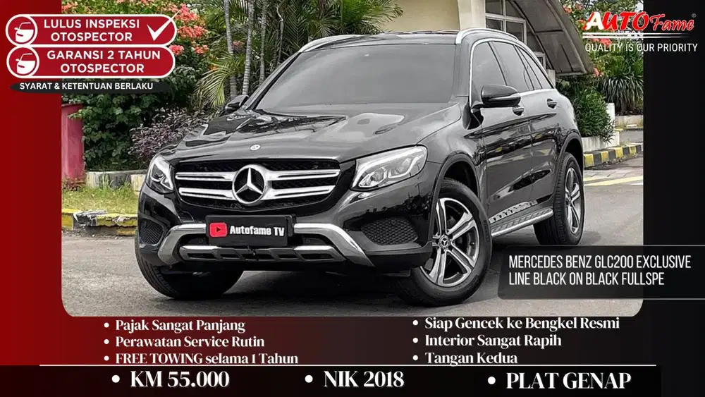 Mercedes Benz GLC200 Exclusive Line Black On Black NIK 2018