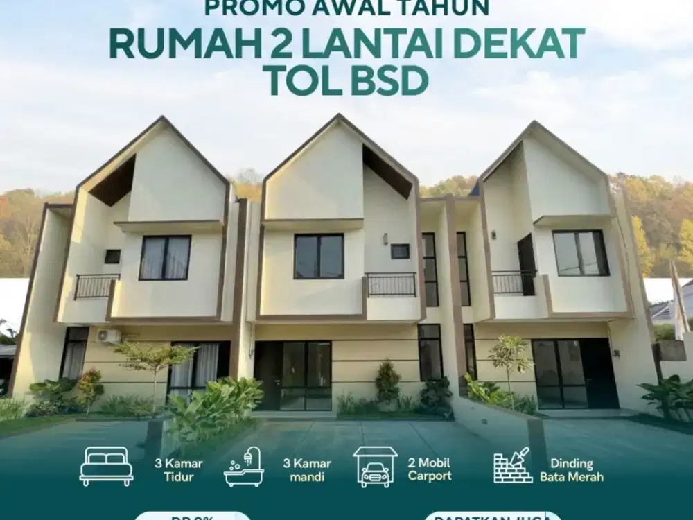 S-317 Rumah 2 Lt. Skandinavian Kualitas Bata Merah Jumbo di Pamulang