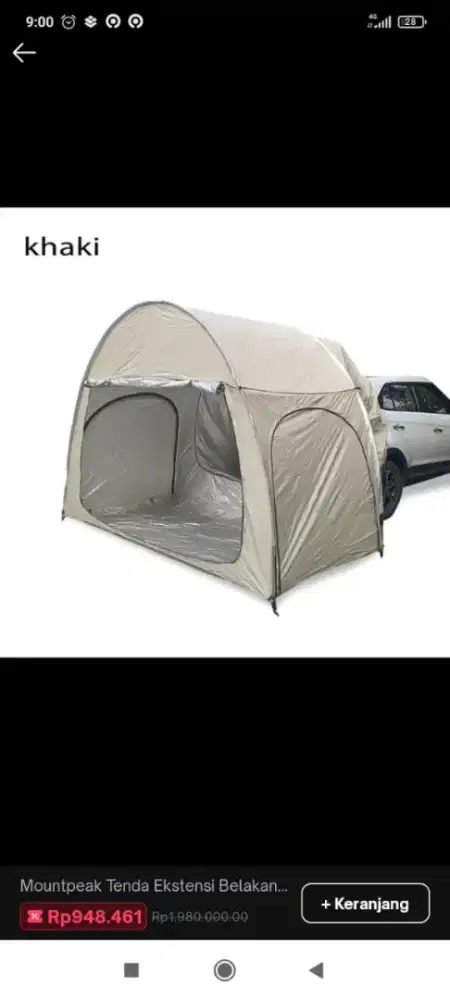 Tenda ekstensi bagasi mobil