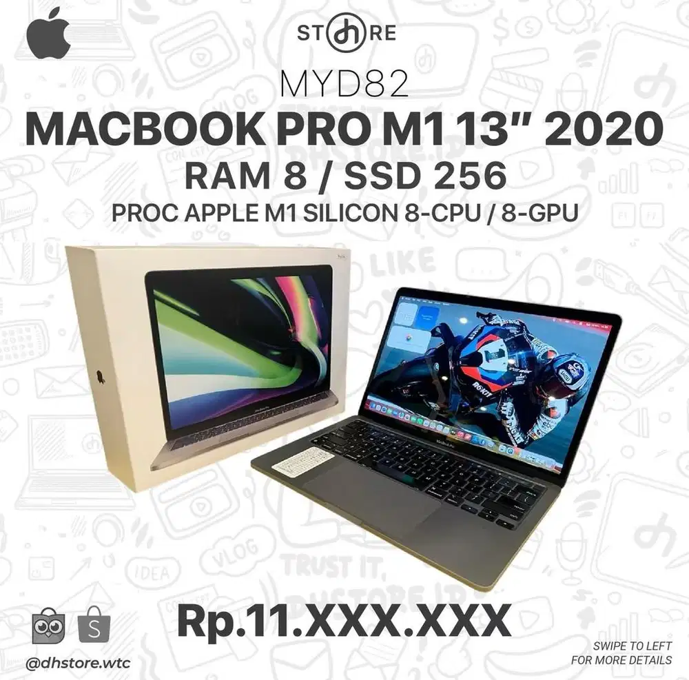 MYD82 Macbook Pro 2020 M1 8/256GB ibox
