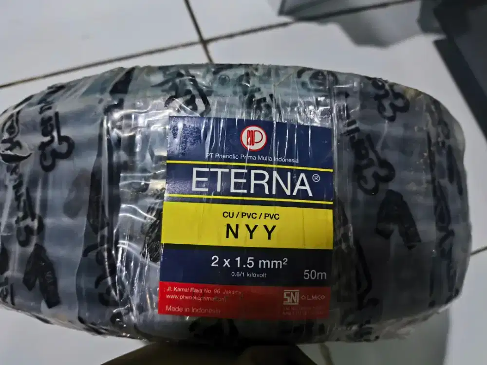 Kabel EYERNA NYY hitam.. 2 x 1.5 mm