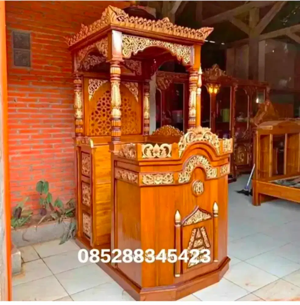 Jual mimbar masjid jati tua