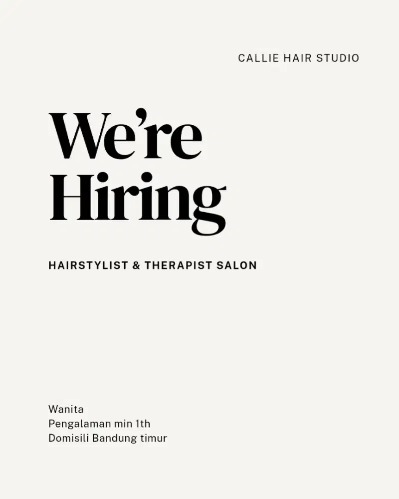 LOWONGAN HAIRSTYLIST THERAPIST NAILIST NAIL ARTIST ADMIN