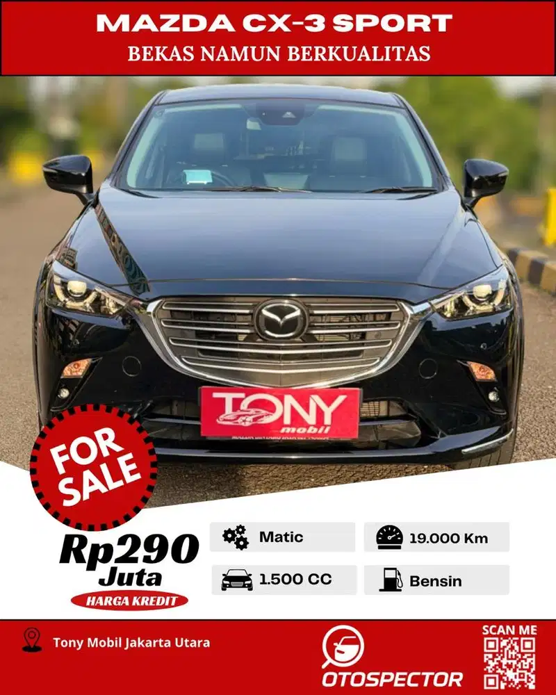 #Tony Mobil# Mazda CX-3 1.5L Sport 2024 Hitam