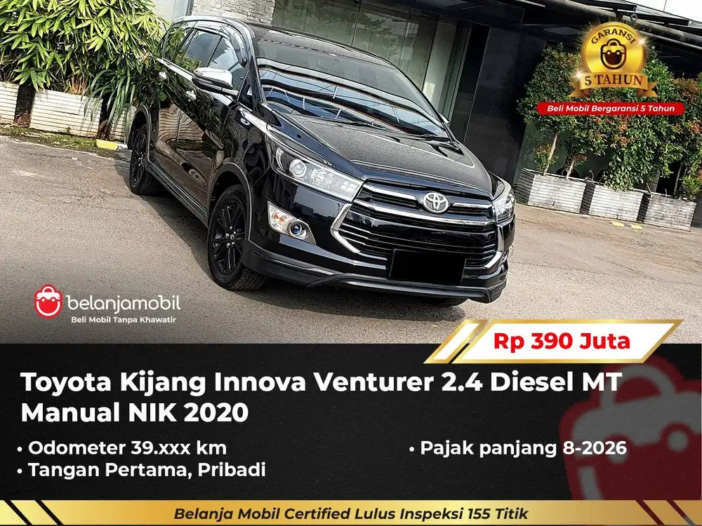 [ GARANSI 5TH ] Toyota Kijang Innova Venturer 2.4 Diesel MT 2020/2021