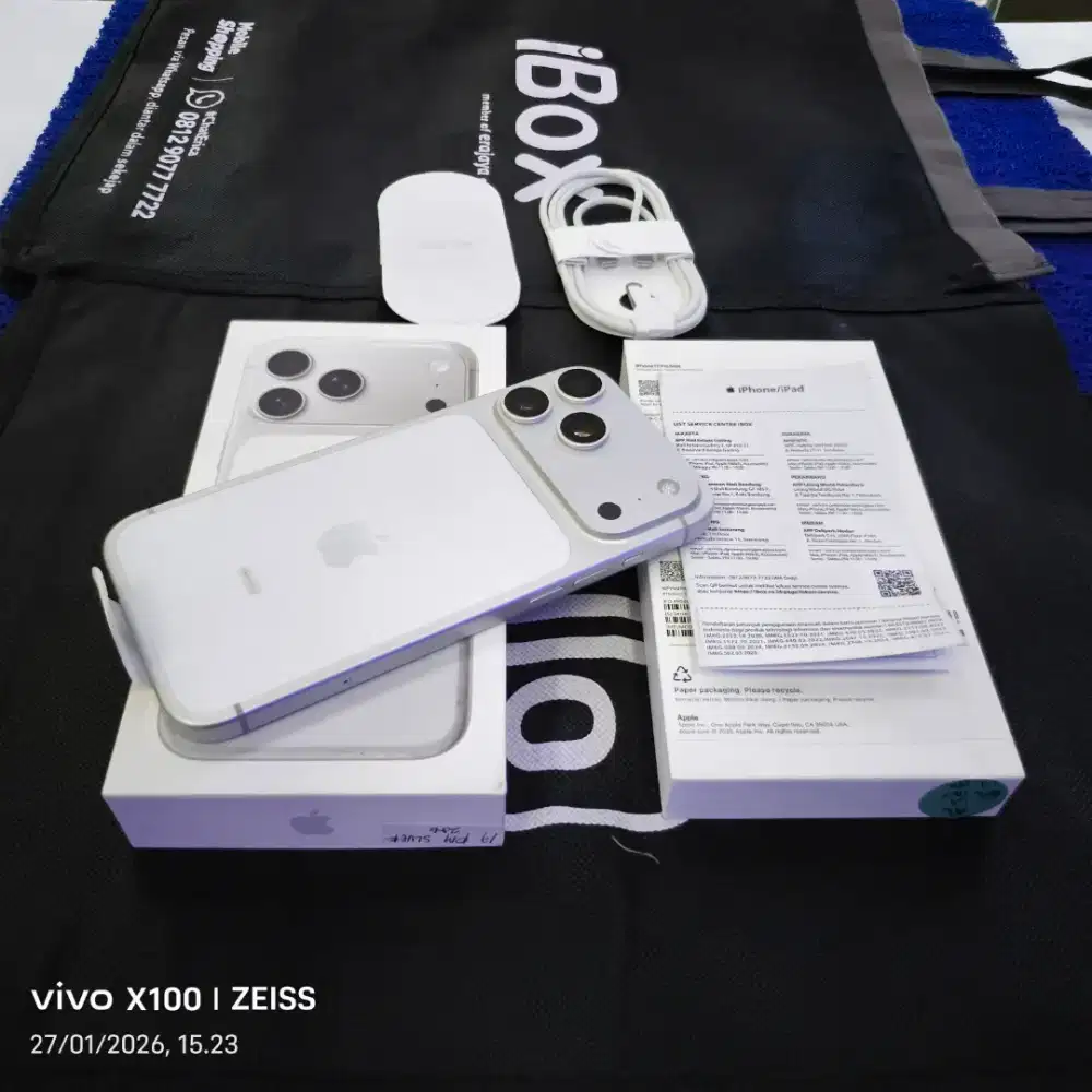 Iphone 17 Pro Max 256gb Silver Pakai 2 Bln 99,9% like new resmi ibox