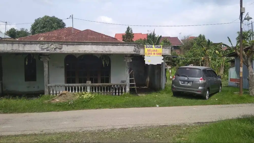 Jual Tanah 1064m bonus bangunan rumah lama, Belakang KODAM JAYA Binjai