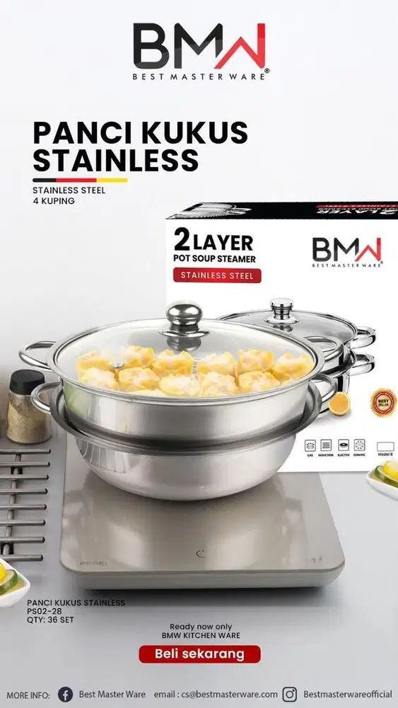 Ready Stock Panci kukusan 2 susun