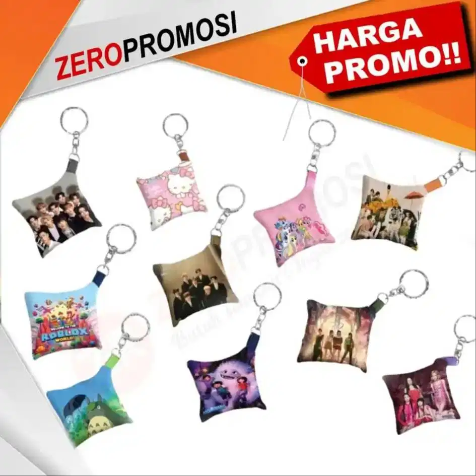 Souvenir Bantal Mini Gantungan Kunci Custom Logo Grosir