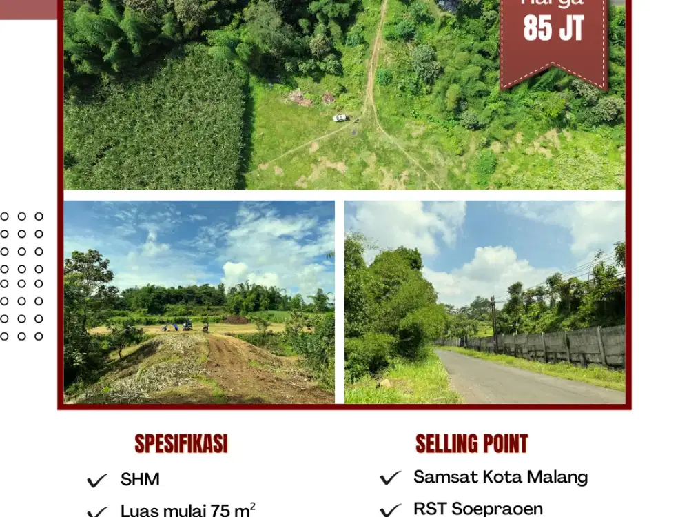 Tanah murah poros jalan 80jutaan kota malang