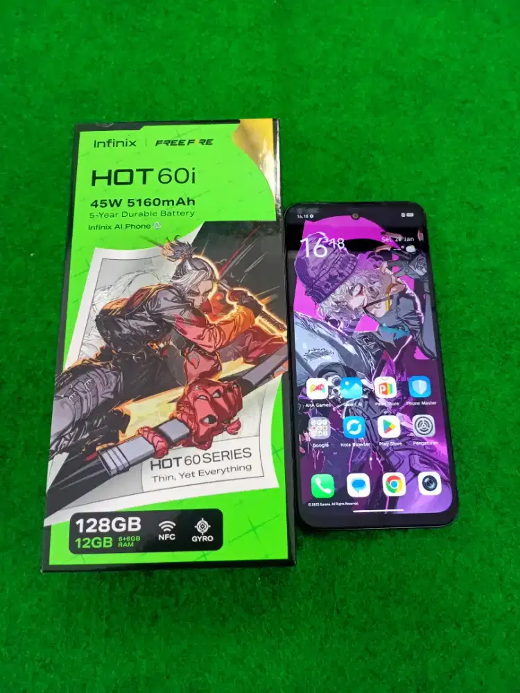 infinix hot 60i ram 6/128gb lengkap mulus