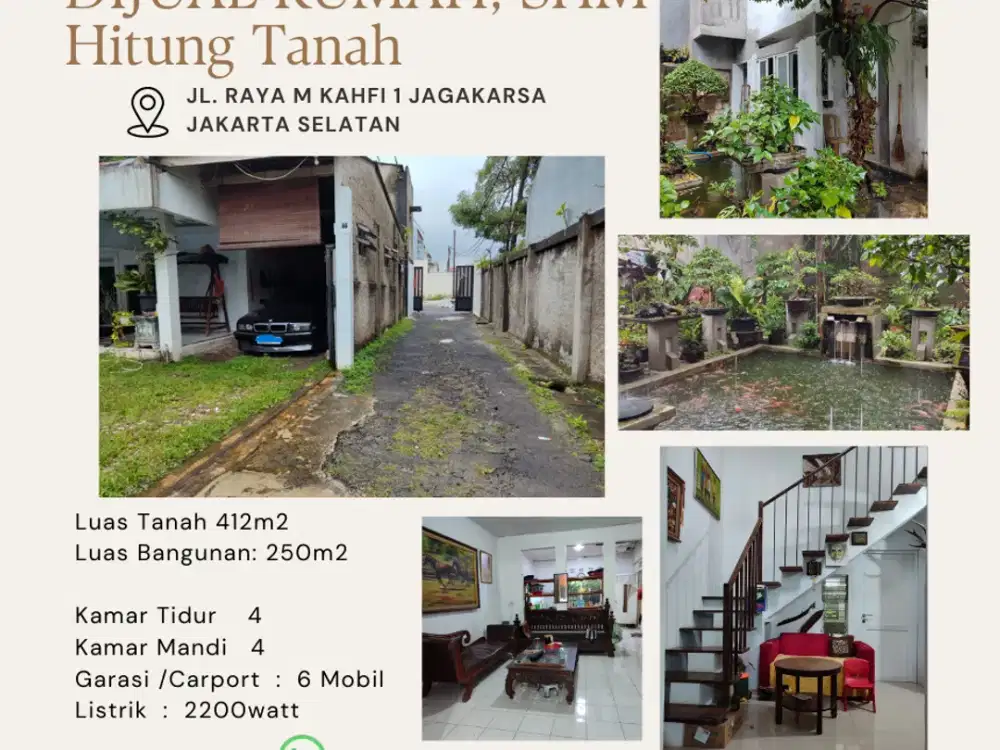 Rumah Hitung Tanah di Jl. M. Kahfi I Jagakarsa , Jakarta Selatan