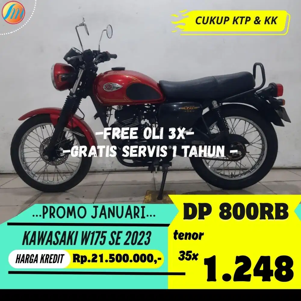 KAWASAKI W175 SE 2023 KREDIT DP 800RIBU ANGSURAN TERJANGKAU BERGARANSI