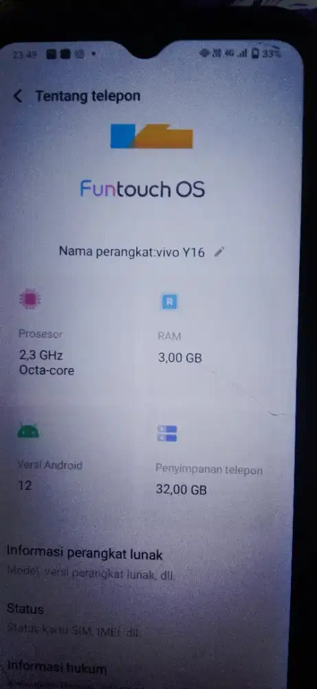 Vivo y16 mulus normal