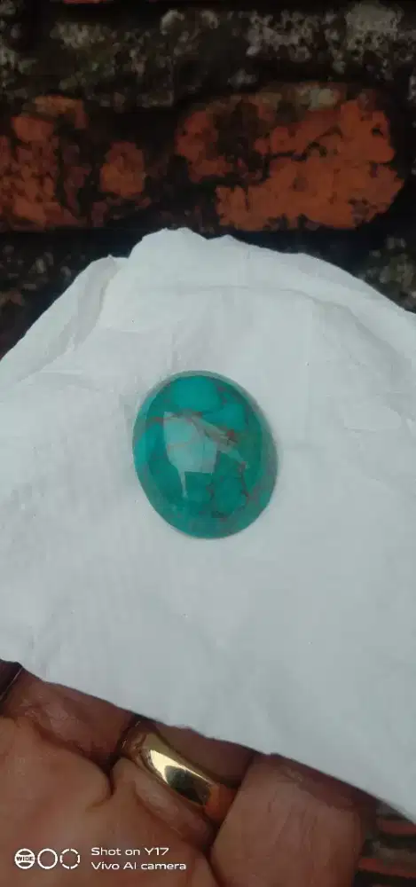 Batu pirus Persia jumbo biru gradasi