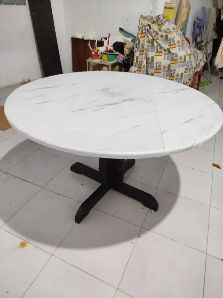 Meja Jati Anti Rayap berlapis Marble