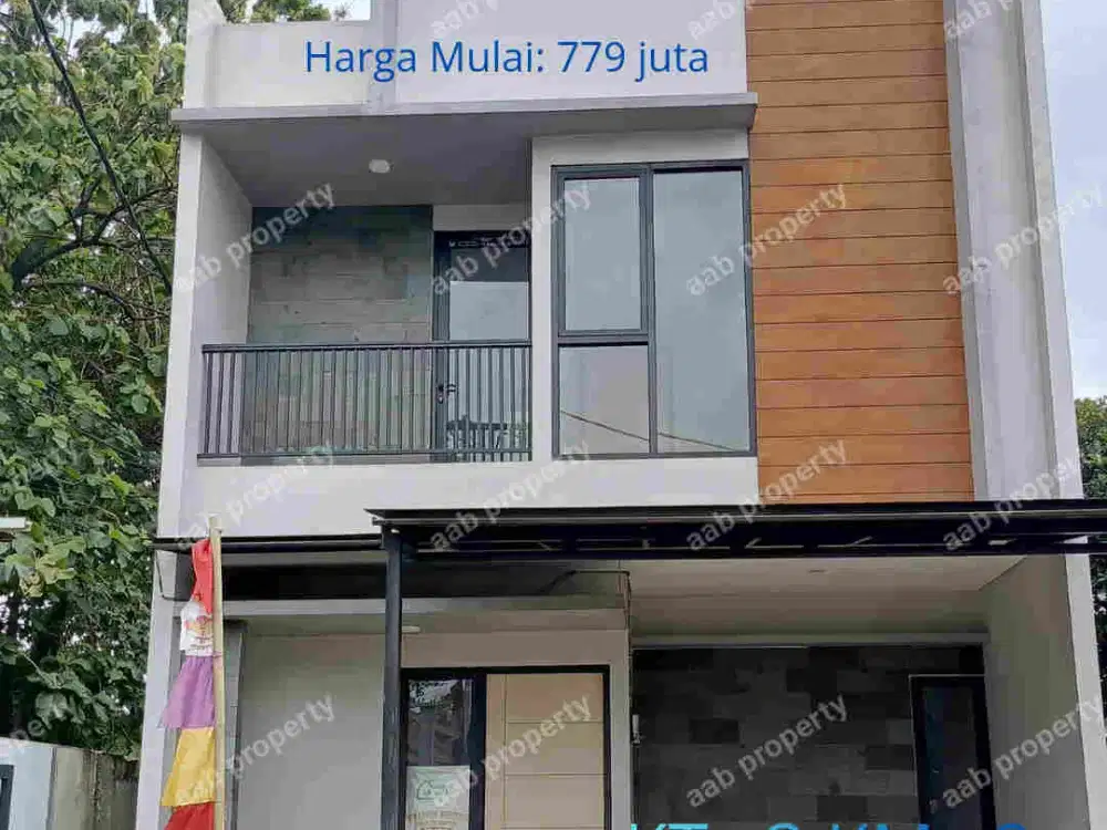 Rumah 2 lantai, tanpa Slik BI, KPR Developer, free biaya ,canopi dan AC