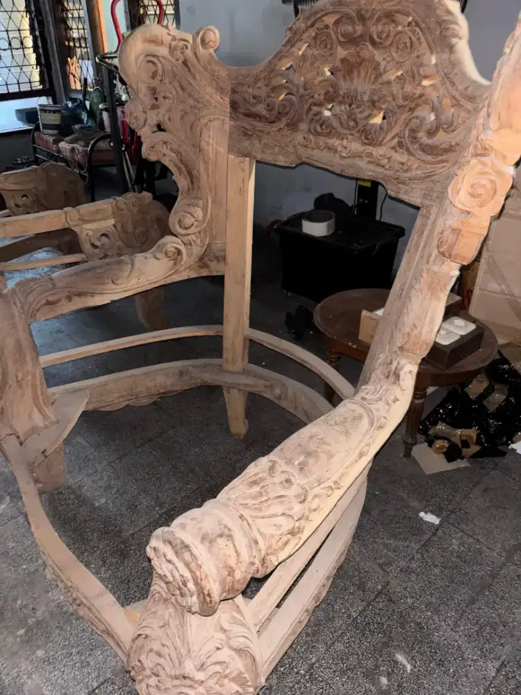 1 set kursi jati syahrini, bahan mentah dr jepara