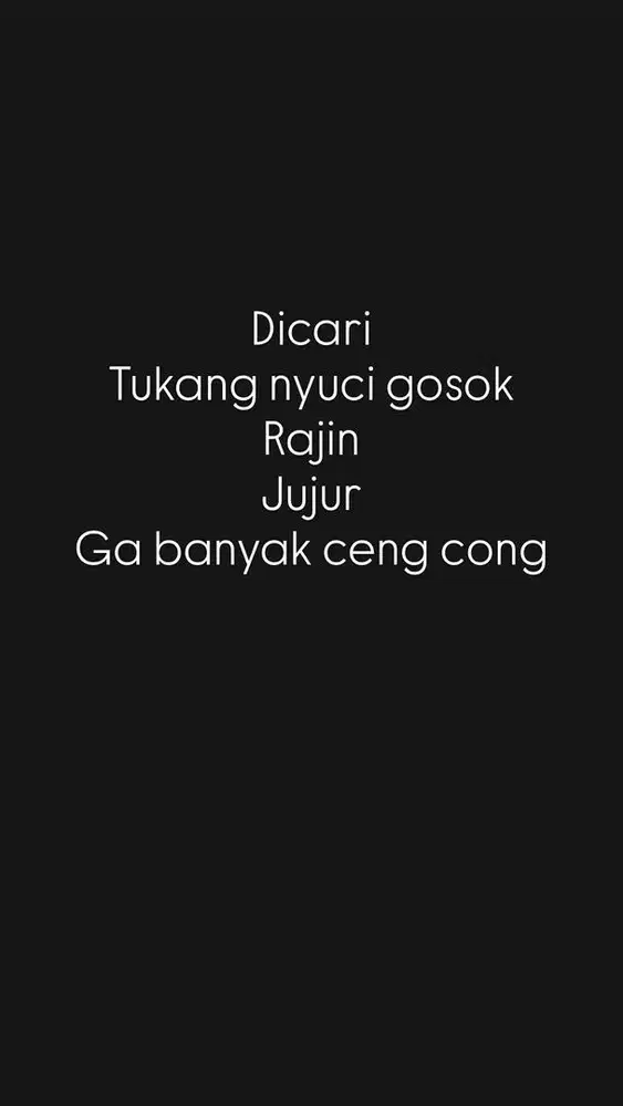 Dicari tukang nyuci gosok