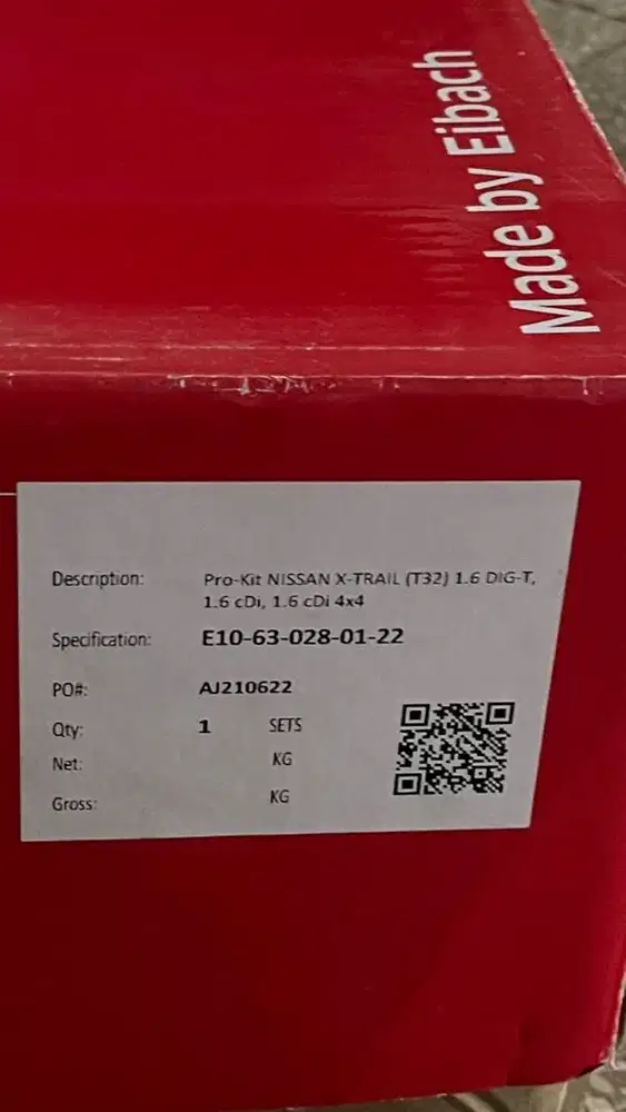 Per Eibach sport kit