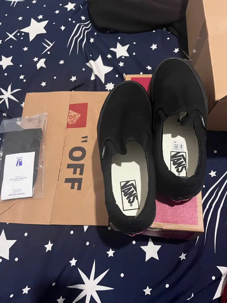 Vans slip on full black unisex new size 41 (26,5)