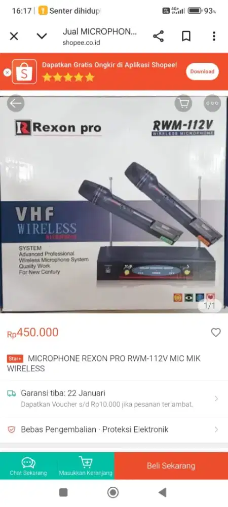 Mic vhf wireles rexon pro RWM-112V