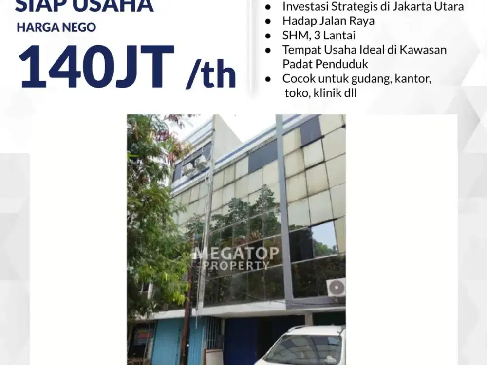 Ruko Pinggir Jalan Disewa di Vikamas Jakarta Utara Lokasi Strategis