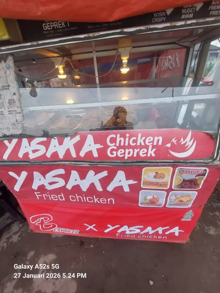 Gerobak chicken full set +frezer daging+lapak