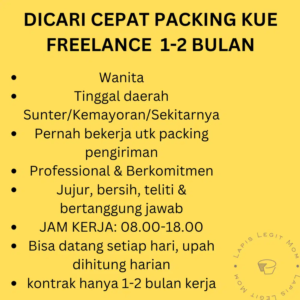 Dicari Freelance Packing