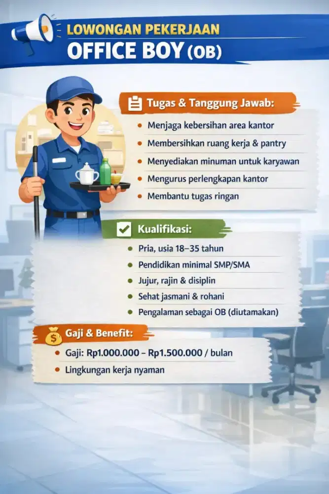 Dicari Segera Office Boy
