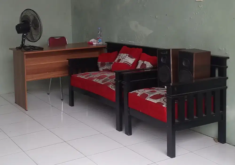 Kursi + meja kayu mulus nego
