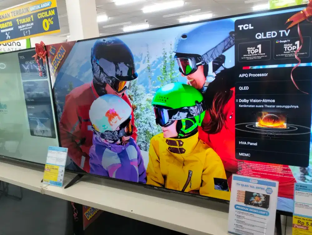Credit TV TCL 55Inch QLED Google TV cicilan bunga mulai 0%