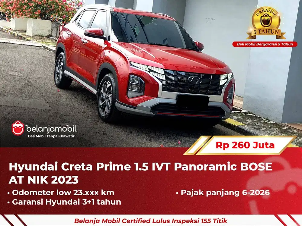 [ GARANSI 5TH ] Hyundai Creta Prime 1.5 IVT Panoramic BOSE 2023 2024
