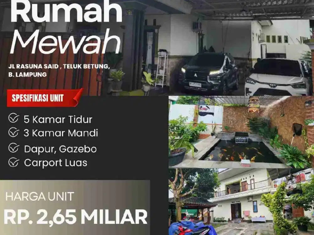 RUMAH MEWAH DIJUAL MURAH DI TELUK BETUNG