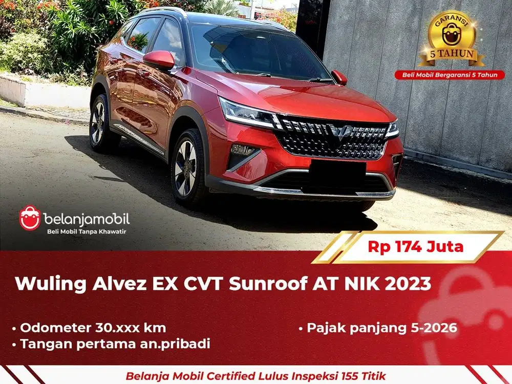 [GARANSI 5TH ] Wuling Alvez EX CVT AT Sunroof 2023/2024