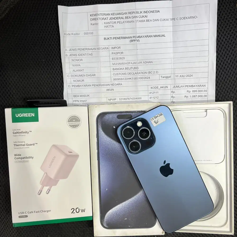 iphone 15 promax 256gb resmi bea cukai lengkap faktur cukai fulset ori