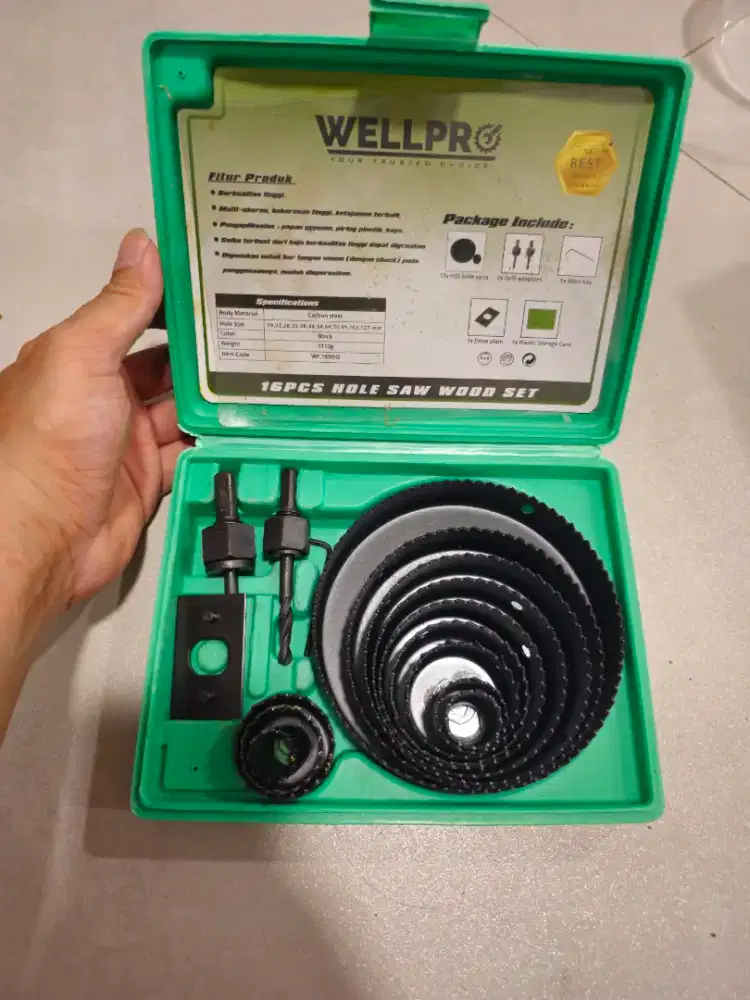 Holsaw kayu set 16 merek WellPro