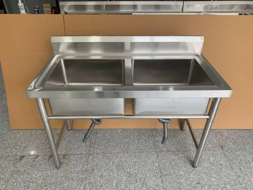 Bak Cuci Piring Dua Lubang Kitchen Sink Stainless Steel