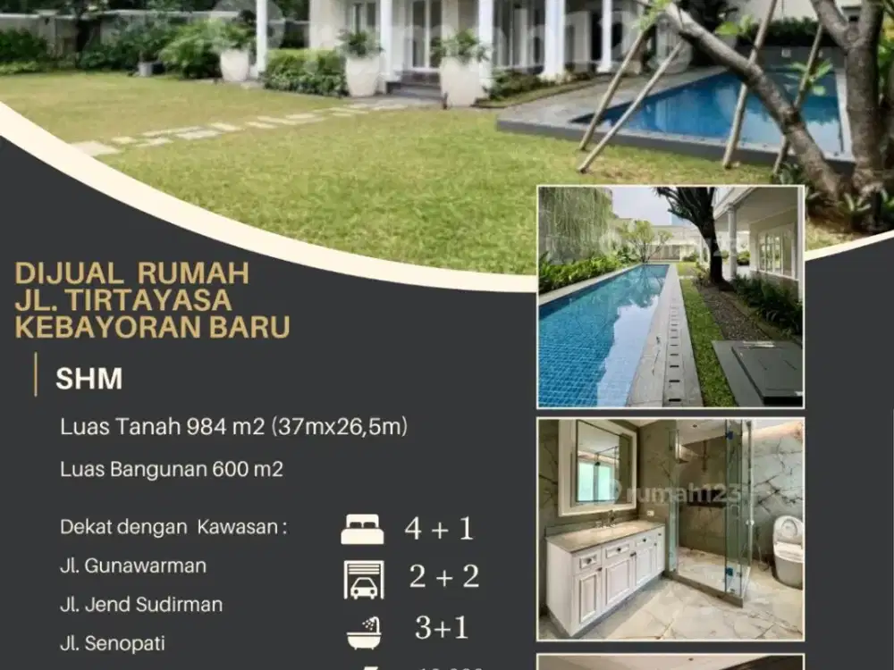 Rumah Mewah Siap Huni 984m di Jl. Tirtayasa , Kebayoran Baru - Jakarta Selatan