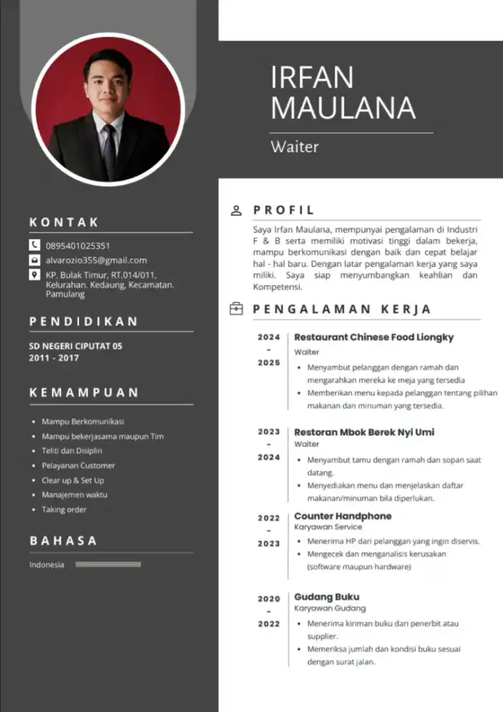 SAYA SEDANG MENCARI PEKERJAAN APA SAJA