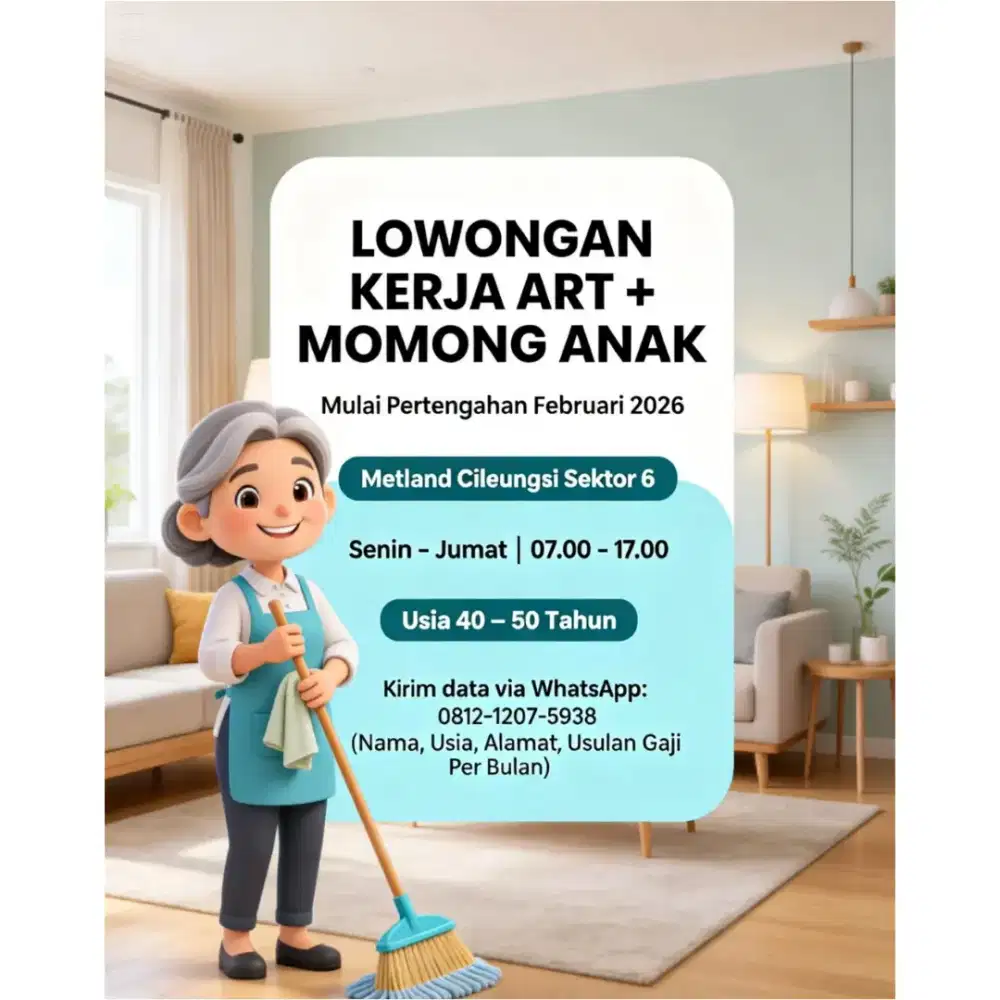 Lowongan Kerja: ART Momong 1 Orang