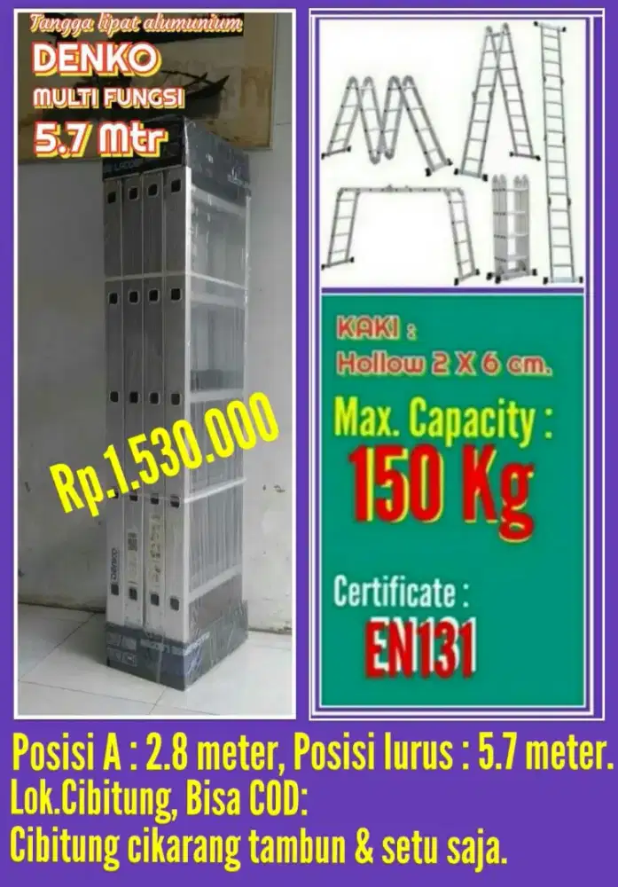 Tangga lipat alm MULTI FUNGSI 5.7 Mtr.