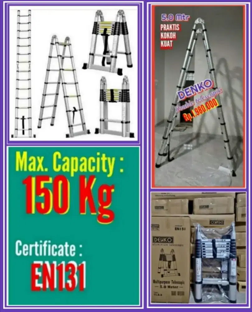 Tangga lipat alm TELESCOPIK 5 Mtr
