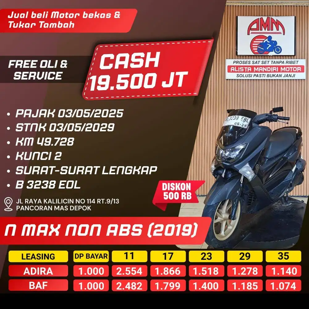N MAX NON ABS 2019 DP 1 JUTA CC 0% KREDIVO TOKPED SPAYLATER INDODANA