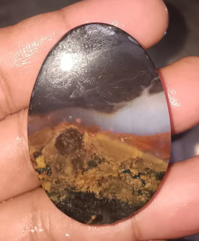 Polkasan Panca warna garut motif pemandangan dim liontin besar