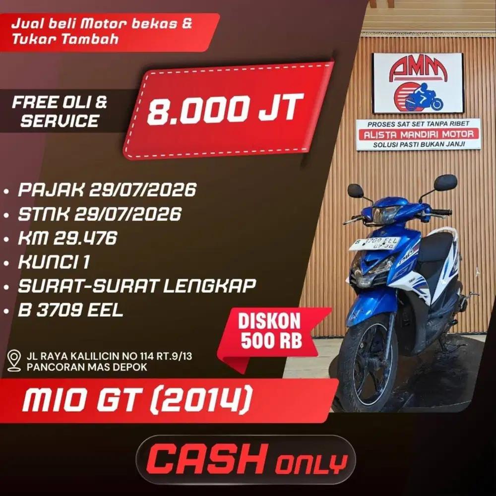 MIO GT 2014 PAJAK HIDUP CC 0% KREDIVO TOKPEDIA SPAYLATER INDODANA
