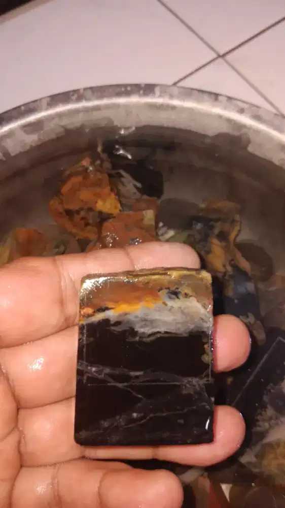 Batu Akik Lempengan bahan Pancawarna Garut Cigarogol